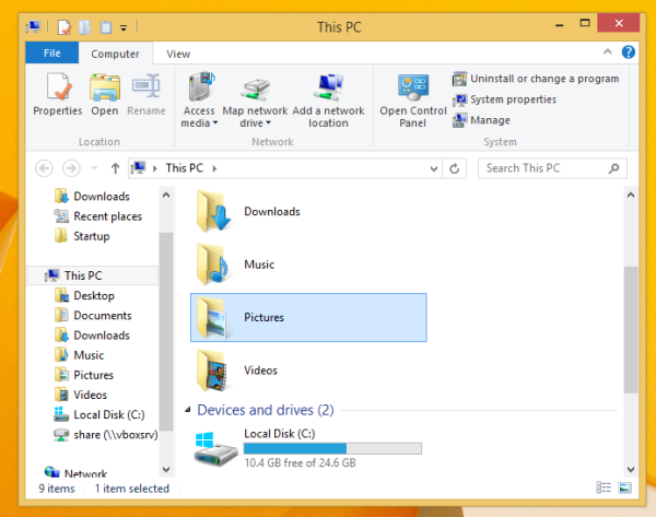 Cum se schimbă locația implicită a capturilor de ecran în Windows 8.1 și Windows 8