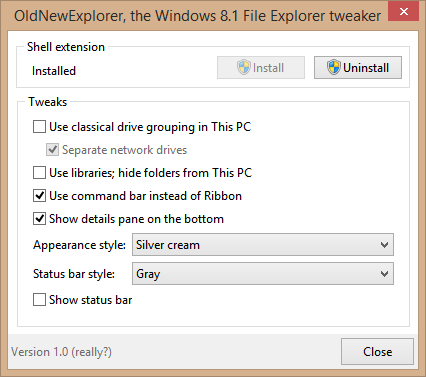 OldNewExplorer: Vēl viena lieliska lietotne no StartIsBack radītāja var pārvietot Explorer detaļu rūti uz leju