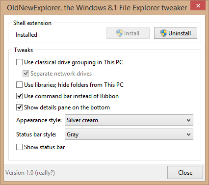 OldNewExplorer: แอปสุดเจ๋งอีกตัวจากผู้สร้าง StartIsBack สามารถย้ายบานหน้าต่างรายละเอียด Explorer ไปที่ด้านล่าง