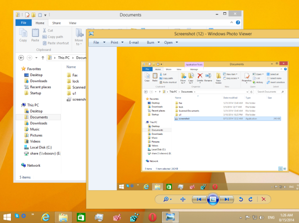 Cum se captează o captură de ecran în Windows 8 dintr-o comandă rapidă sau dintr-o linie de comandă