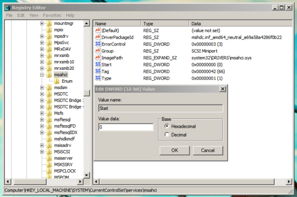 Schakel over van IDE naar AHCI na installatie van Windows 7 of Windows 8