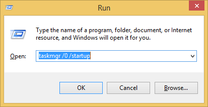 Sådan åbnes fanen Startup i Jobliste direkte i Windows 8