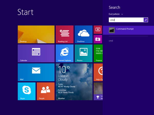 Semua cara untuk membuka command prompt di Windows 8