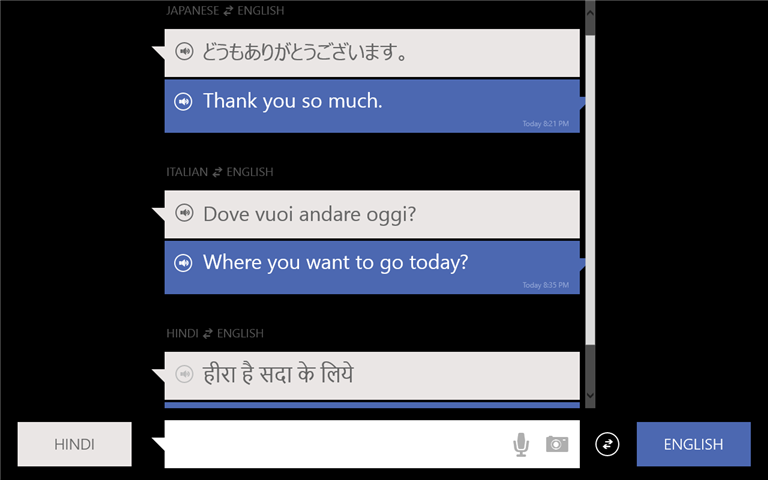 Magsalin ng teksto sa at mula sa ibang mga wika offline gamit ang Bing Translator app para sa Windows