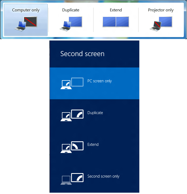 Przełączaj się między wieloma wyświetlaczami (monitorami) bezpośrednio za pomocą skrótu lub z wiersza poleceń w systemie Windows 7 i Windows 8