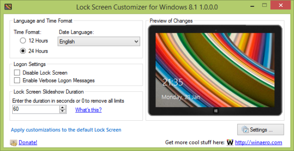 উইন্ডোজ 8.1 এ লক স্ক্রিনের তারিখ, সময় এবং অন্যান্য লুকানো সেটিংস কাস্টমাইজ করুন