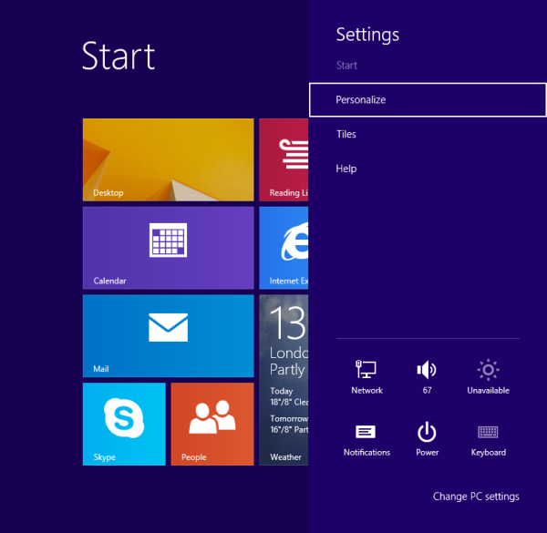 Hallintatyökalujen näyttäminen aloitusnäytössä Windows 8: ssa ja Windows 8.1: ssä