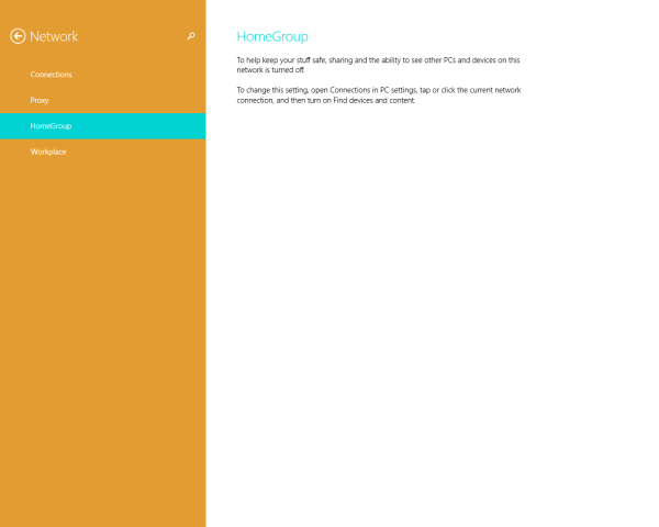 Izveidojiet saīsni, lai atvērtu mājas grupas iestatījumus operētājsistēmā Windows 8.1