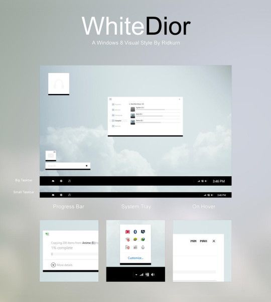 WhiteDior Visual Style til Windows 8