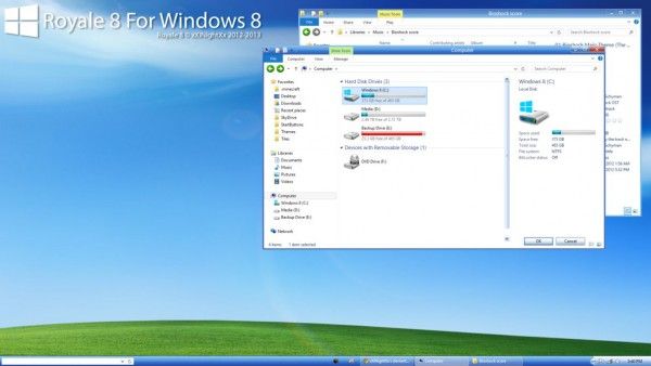 ธีม Royale สำหรับ Windows 8