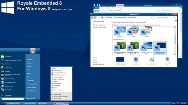 Royale Embedded 8 Visual Style Theme cho WIndows 8