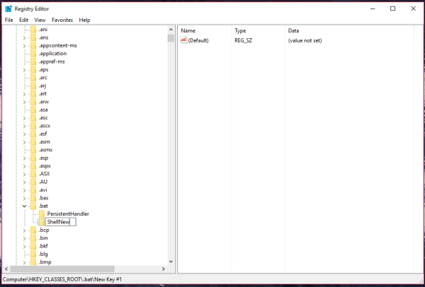 เพิ่มไฟล์ Batch (* .bat) ไปที่เมนูใหม่ของ File Explorer
