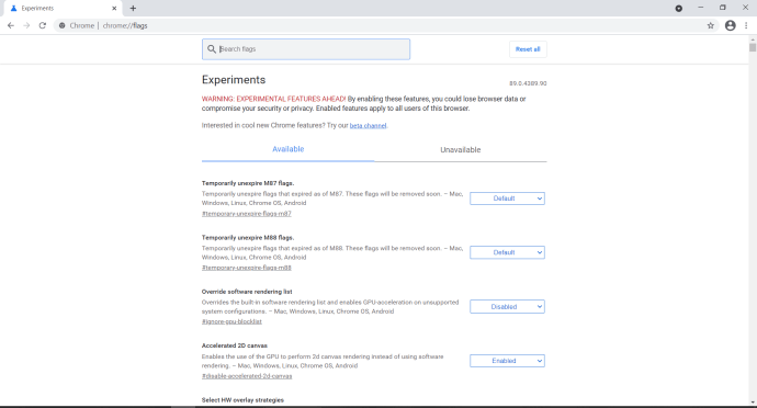 Come personalizzare Google Chrome con Chrome: flags