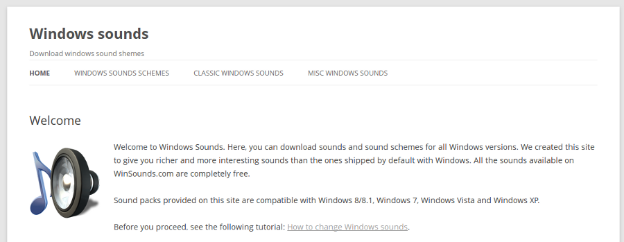 De unde să descărcați sunete și scheme de sunet Windows?