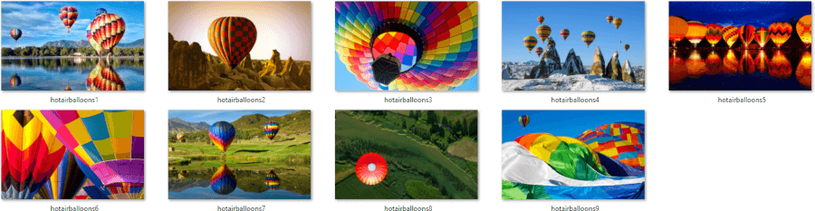 Windows 10、Windows 8、およびWindows7の熱気球のテーマ