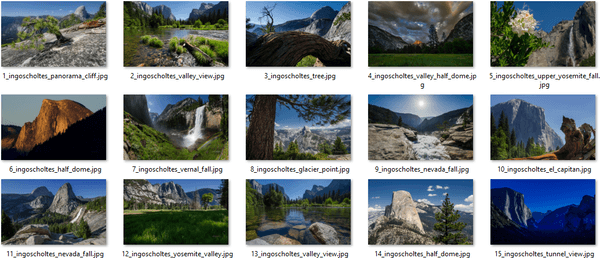 Jelenetek a Yosemite témából Windows 10, 8 és 7 rendszerekhez