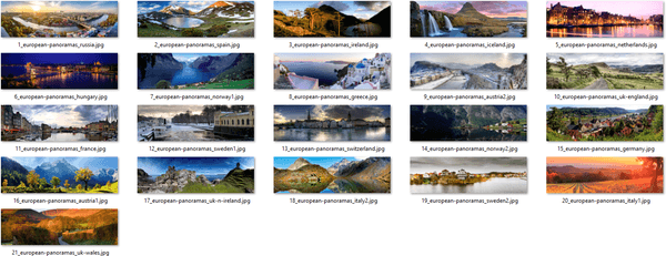 Tema Panorame of Europe za Windows 10, 8 in 7