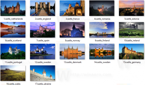 Castles of Europe Theme for Windows 10, 8 og 7