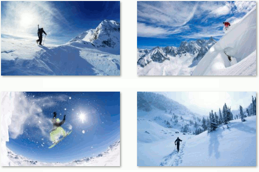 ธีม Snow Sports สำหรับ Windows 10, Windows 7 และ Windows 8