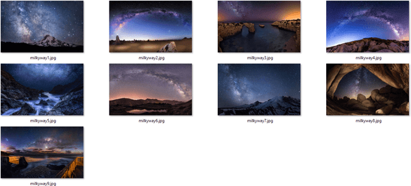 Milchstraße-Thema für Windows 10, 8 und 7