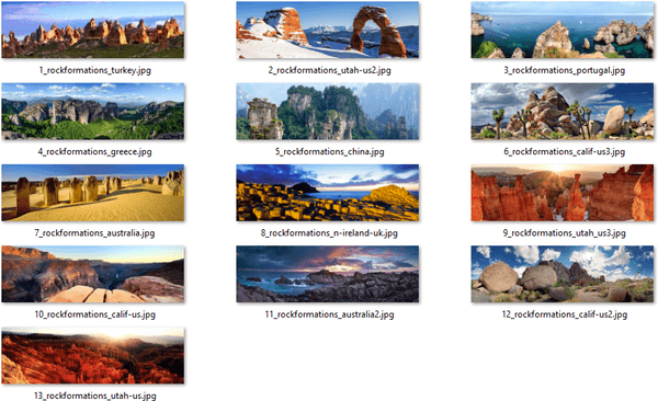Tema Rock Formations per a Windows 10, 8 i 7