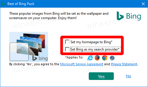 Bing Anniversary téma Windows 10, Windows 8 és Windows 7 rendszerekhez