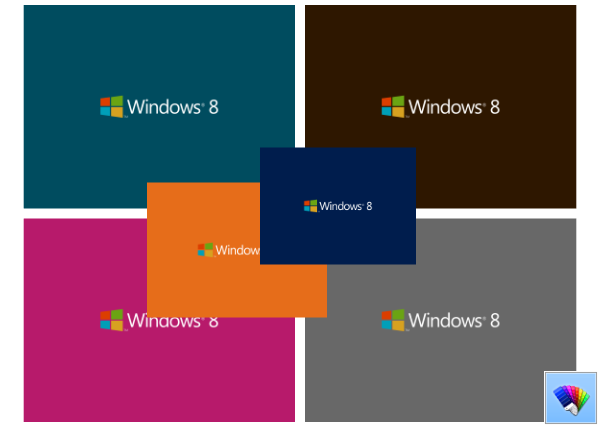 Metro Coloursi (värviline logo) teema Windows 8 jaoks