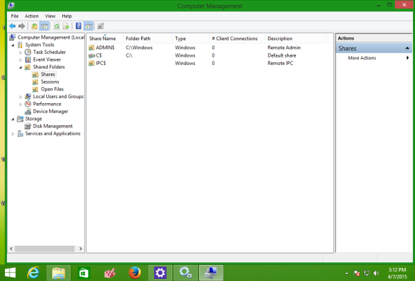 Désactiver les partages administratifs dans Windows 10, Windows 8 et Windows 7