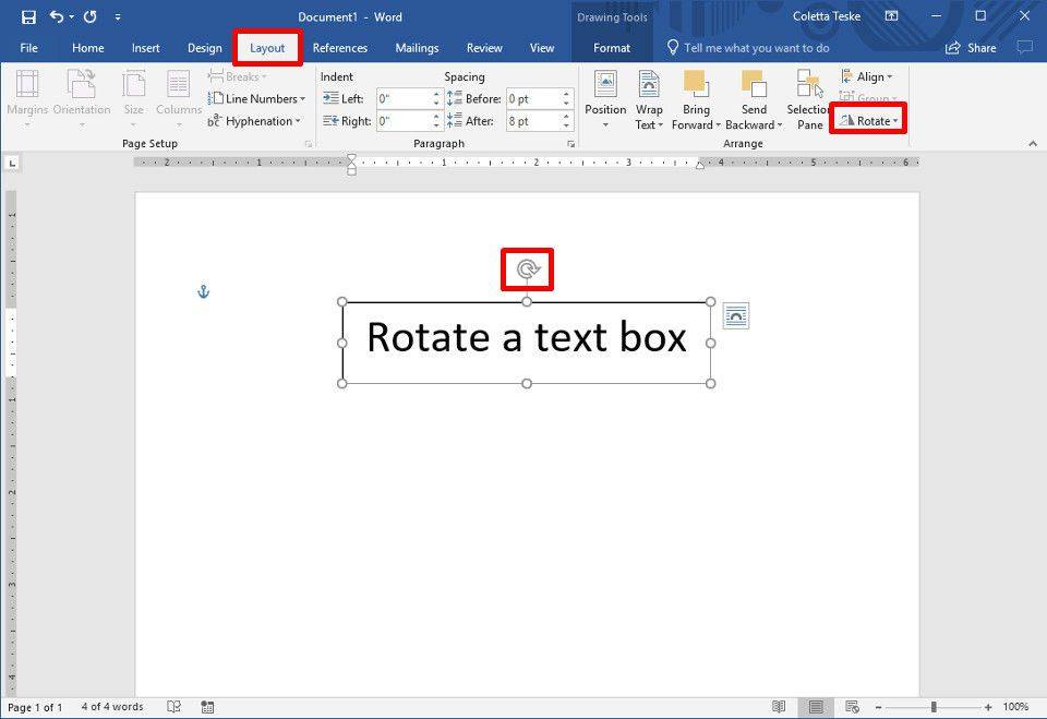 Hur man roterar text i Word
