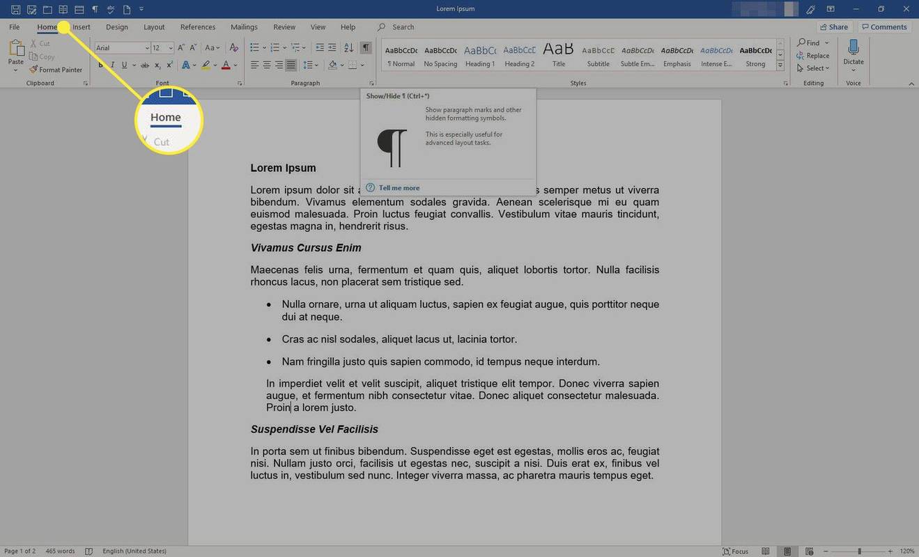 Comment révéler les marques et les codes de formatage dans Word